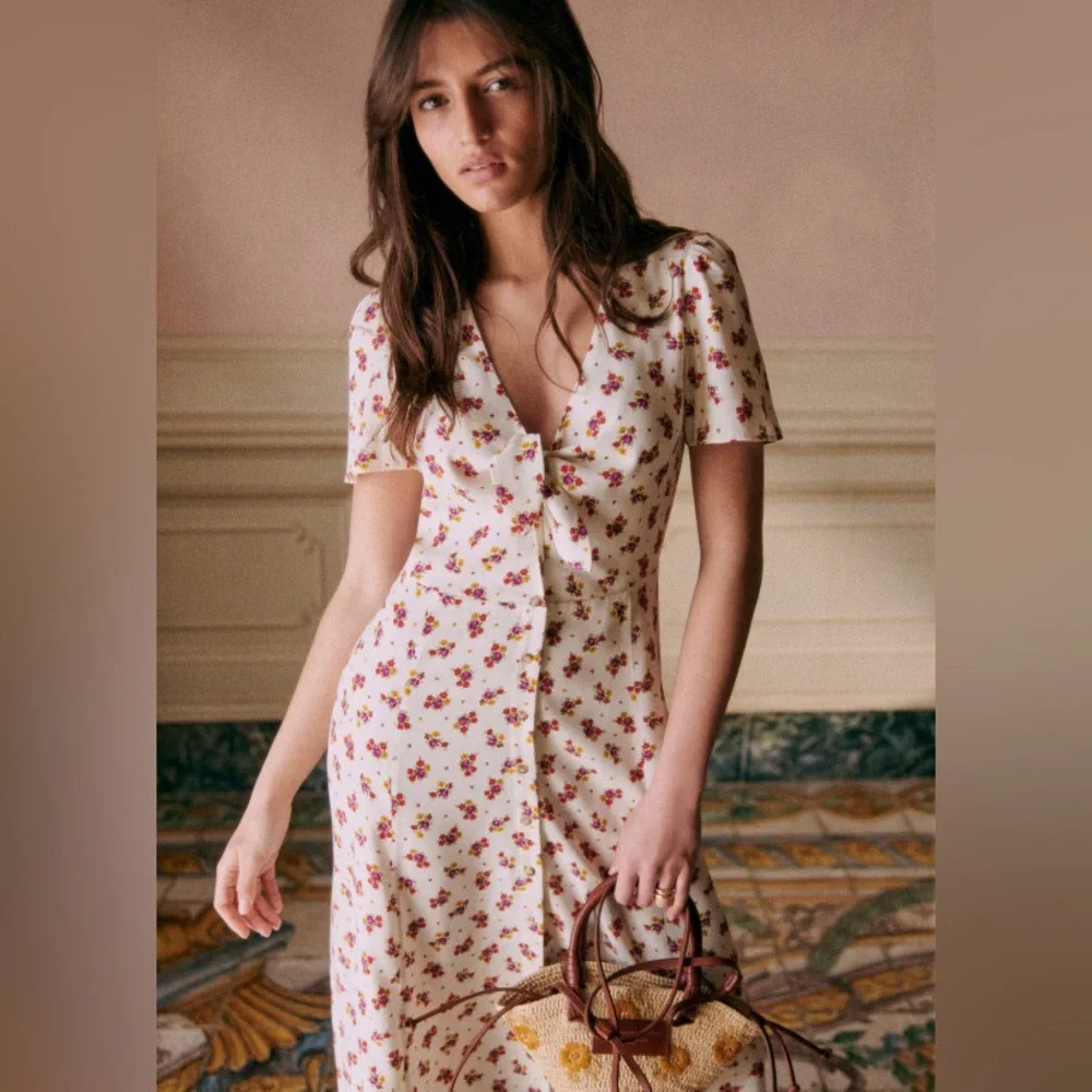 Sézane Ophelia Dress Viscose in Mindy Print FR 38 / US 6